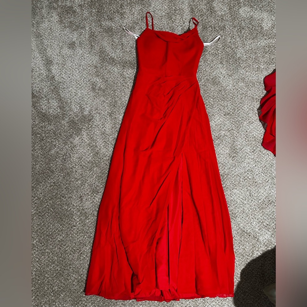 JJ’s House A-line Cowl Floor-Length Chiffon Bridesmaid Dress